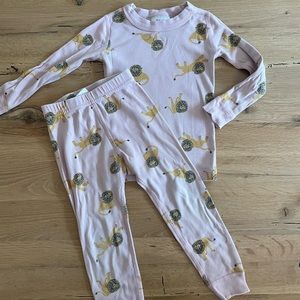 Hanna Andersson Lion Print Light Pink Pajama Set